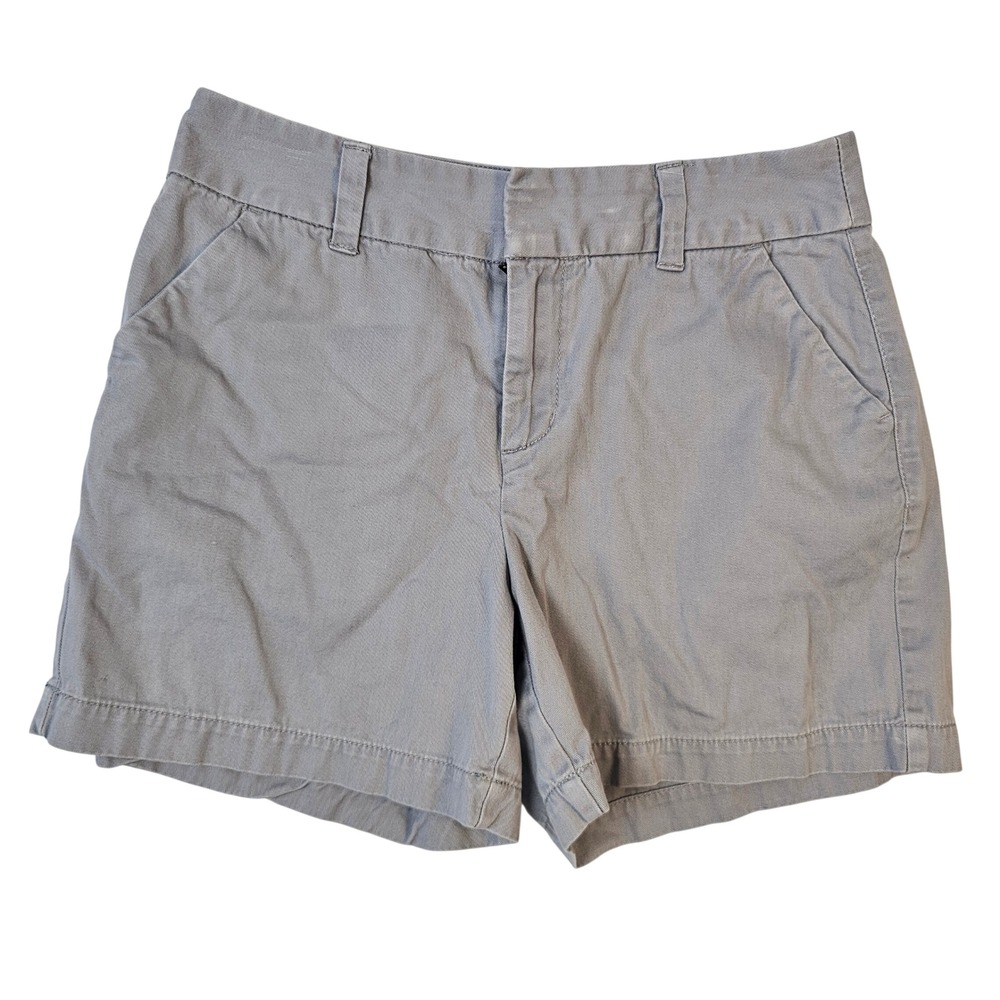 Merona Fit 1 Gray Chino Shorts Womens Size 6 Cotton Twill Casual Summer